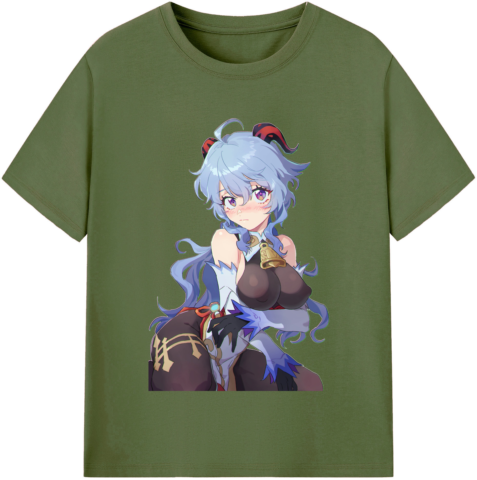 げんし神 甘雨 かんう genshin Ganyu 綿100％半袖Tシャツ（フロントプリント）